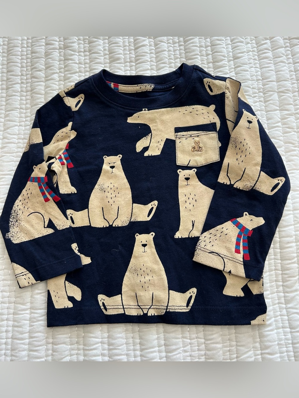 BabyGAP Polar Bean Long Sleeve Pocket T Size 18-24M